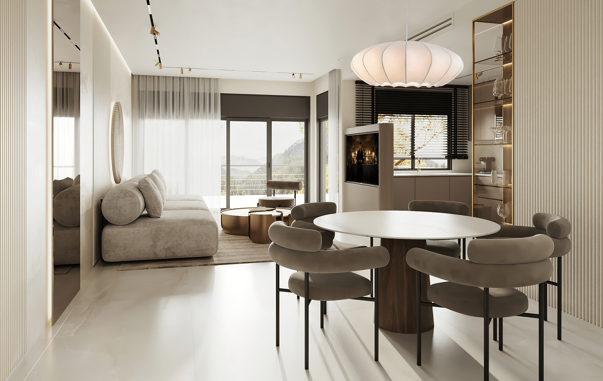 pendant light over dining table