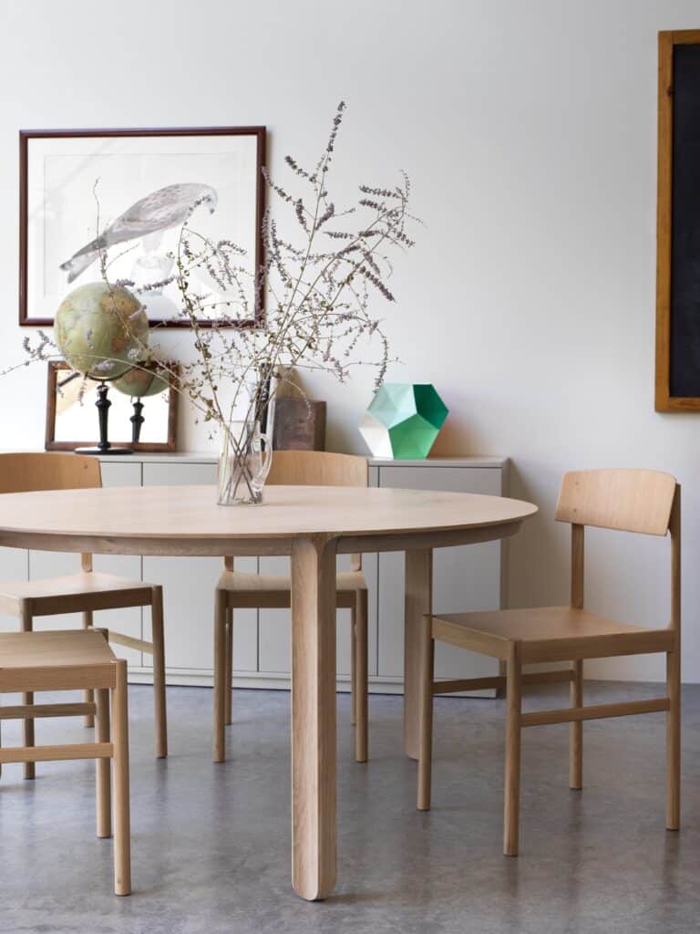 wooden table and chairs in dining room