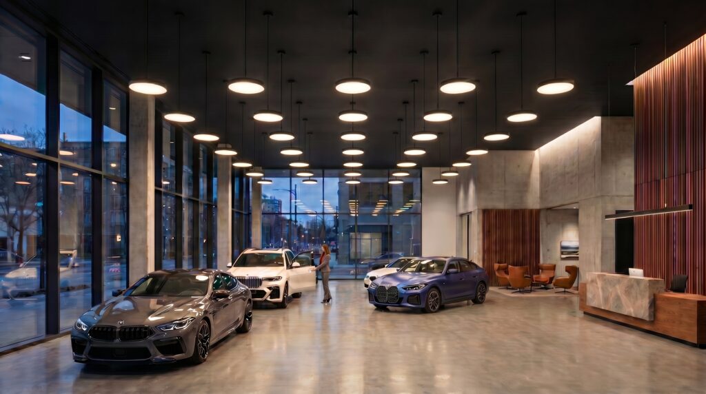 Umage Asteria are used in a roll out for the lighting of BMW's UK showrooms and dealerships